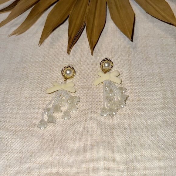 Flower drop earrings M490 - Picture 4 of 6